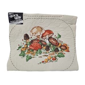 Vintage Woolworth Six Quick Sew Quilted Placemats Mushroom Decor 70s Retro